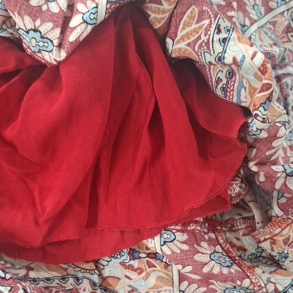 Red Patterned Women's Dress Size L - Picture 11 of 12